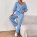 Women's Casual Solid Color Two-Piece Set Loose Cardigan Straight Pants Wide Leg Drawstring Outfit For Autumn Winter_ecoleips.com