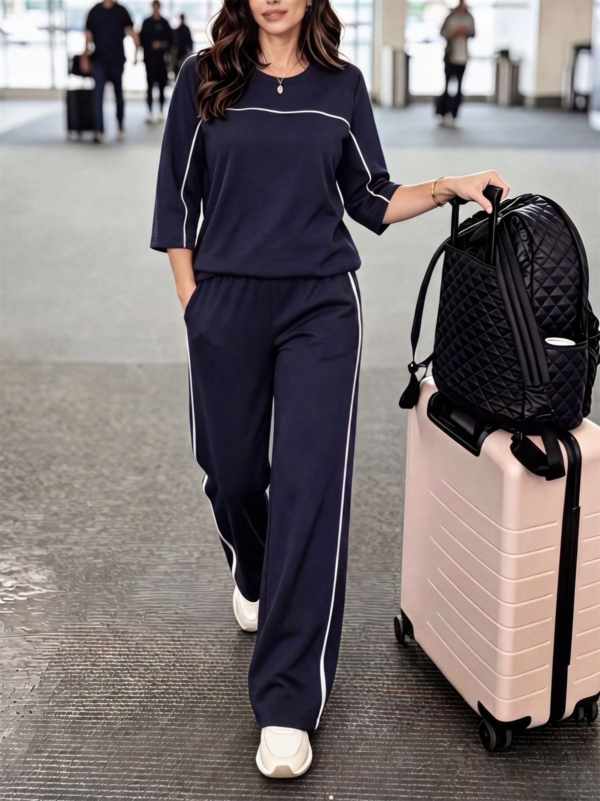 Spot Goods Women's Spring Summer Short Sleeve Two Piece Set Fashion Trendy Casual Outfit_ecoleips.com