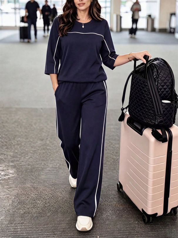 Spot Goods Women's Spring Summer Short Sleeve Two Piece Set Fashion Trendy Casual Outfit_ecoleips.com