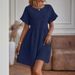 Crew Neck Loose Cotton And Linen Pocket Dress_ecoleips.com