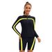 Women's Clothing Conservative Long Sleeved Split Swimsuit High Waist Shorts Boxer Diving Suit Three Piece Swimsuit_ecoleips.com