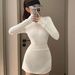 Aria Basics White High-neck Long-sleeve Sun-protective Quick-dry Diving Professional Racing Sports Wetsuit Surfing Swimsuit For_ecoleips.com