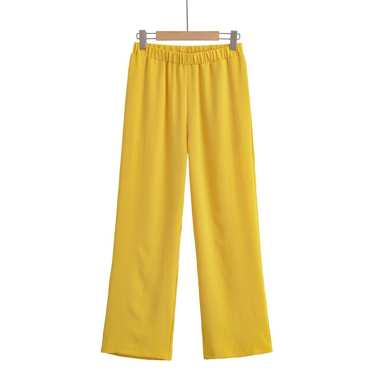 Women's Clothing Fashion Lapel Long Sleeved Shirt Wide Leg Casual Trousers_ecoleips.com
