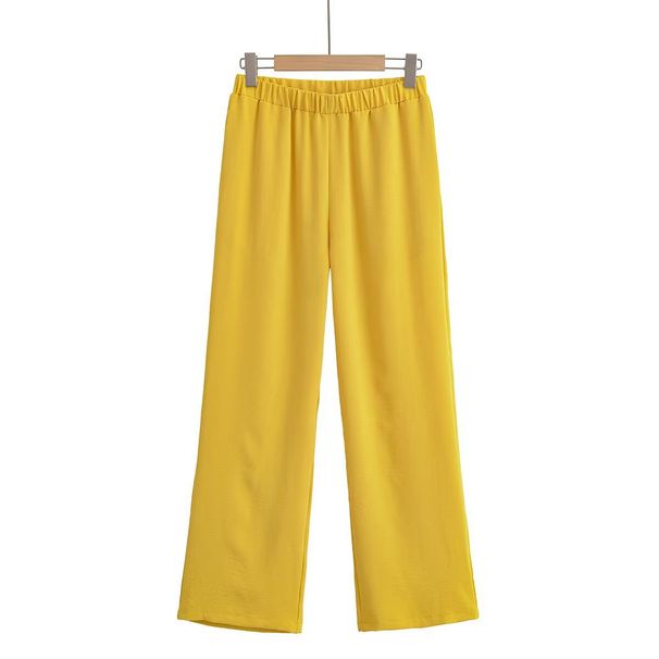 Women's Clothing Fashion Lapel Long Sleeved Shirt Wide Leg Casual Trousers_ecoleips.com