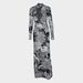 Women's High Neck Slim Fit Dress American Style Fashion Mesh Printed See Through Autumn New_ecoleips.com
