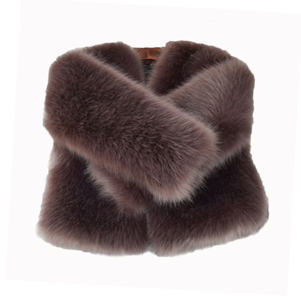 Women's Clothing Women's Fashion Faux Fur Coat Winter Long Sleeve V-Neck Jacket Casual Outerwear (Raccoon Yellow, Silver Fox, Bean Red)_ecoleips.com