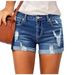 Women's High-Waisted Stretch Ripped Denim Shorts Casual Relaxed Everyday Wear Comfortable Feshion_ecoleips.com