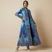 Muslim Printed Long Trench Coat For Spring, Summer, And Autumn, Foreign Trade Pleated Cape, Plus-size, Loose,_ecoleips.com