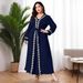 Women's Clothing Fashion Hot Stamping Lace Stitching Dress Set Women Dress Large Size Muslim_ecoleips.com