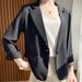 Chiffon Satin Blazer, Thin Jacket Summer Short Style, Elegant Casual Cardigan For Petite Women, Sun Protection Top_ecoleips.com
