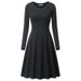 Women's Solid Color Round Neck Long Sleeve Loose Dress Fashion For Europe And America_ecoleips.com