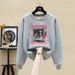 Women's Retro Chinese Style Fleece Lined Thickened round Neck Sweater Autumn/Winter 2023 Korean Lazy Style No Hood_ecoleips.com