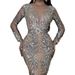 2025 New Women's With Gold Plated Long Sleeves, Slimming And Sexy Fishtail Floor Pulling Evening Dress_ecoleips.com