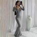 Women's Clothing Long Dress Casual Slim Long Sleeved Home Dress_ecoleips.com