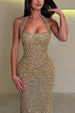 K New Sequined Neck Hanging Fashionable Dress For Vacation, Party, And Casual Wear_ecoleips.com
