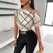 Asymmetric Off-Shoulder Blouse With Geometric Print – Elegant & Trendy Women's Top For Casual & Office Wear_ecoleips.com