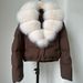 Women's Fashionable Winter Jacket Short Down Coat With Real Fox Fur Collar S/M Stylish Warm Oversized Puffer Casual Winter Outerwear_ecoleips.com