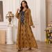 ZD008 Middle Eastern And European Foreign Trade Evening Muslim Dress Embroidered Women's Robe Cross-border Bestseller_ecoleips.com