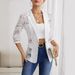 2025 New Elegant Solid Color Fashion Lace Splicing Small Suit Jacket Women's Tops_ecoleips.com