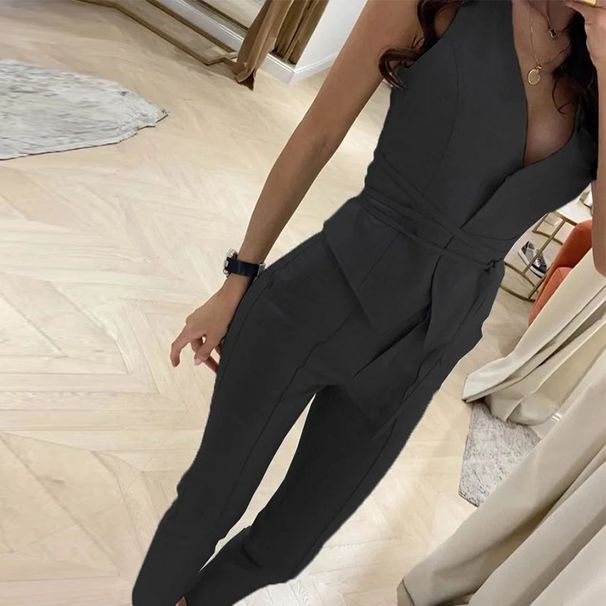 Women's Summer Two-Piece Set - Sexy Waist-Cinching Vest & Slim Leg Pants Outfit_ecoleips.com