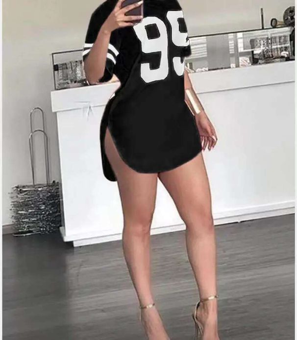 Woman's Tshirts Superior Quality Spring/summer Letters Loose O Neck Short Sleeve Fashion Ladies Tops T Shirt Dress SJL9_ecoleips.com