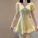 Womens Plus Size Gingham Trim One Piece Swimsuit Ruffle Hem Beach Dress_ecoleips.com