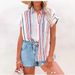 Women's Striped Shirt Short Sleeved Casual Fashion Style Summer Top Hot Selling_ecoleips.com