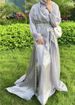 Verve Puff Sleeve Beaded Cardigan With Sleeveless Inner Two-Piece Set Flowing Sheer Long Dress_ecoleips.com