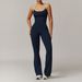Women’s Clothing Back Yoga Jumpsuit Pleated Flared Running Sports Fitness Flared Jumpsuit_ecoleips.com