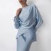 Women's New Elegant Temperament Satin Long-sleeved Tie Top Slim Skirt Two-piece Suit_ecoleips.com