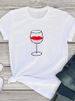 European And American Cross-border Foreign Trade Women's Clothing, Fun Wine Glass Print Round Neck Short-sleeve T-shirt_ecoleips.com