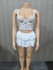 FF1422 Summer New Sexy Lace Hollow Out Two-Piece Set Plus Size Women's Clothing_ecoleips.com