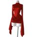 Women's Sexy Backless Mini Dress - Long Sleeve Mock Neck Bodycon Dress With Ruffle Detail, Stretchy Poly-Spandex Blend (4 Colors, XS-XXXL)_ecoleips.com
