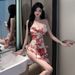 18YX2301 European And American 2026 Cross-border Foreign Trade Wholesale Sexy Hot Girl Strap V-neck Floral Dress For_ecoleips.com