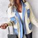 3D Jacquard Knit Sweater Coat – Vintage-Inspired Chenille Cardigan With Denim Accents_ecoleips.com