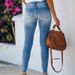 Women's Clothing Washed Tearing Leggings Women's Jeans Pants_ecoleips.com