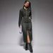 K Women's Lapel Button Long Sleeved Slit New Denim Long Dress_ecoleips.com
