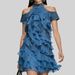 Women's Clothing Mini Dress Mesh Ruffled Trim Denim New Spring Summer Vacation Dress_ecoleips.com