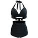 Aria Basics Cross-border Two-piece High-waisted Bikini Swimsuit With Straps, European And American Style Women's Swimwear,_ecoleips.com