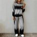 Women's Long Sleeve Split Side Casual Top Set - Solid Color Korean Style Comfortable Polyester Outfit For Fall Winter (Black, S-XXXL)_ecoleips.com