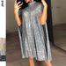 Sparkling A-Line Shift Dress With Batwing Sleeves For Women | Comfortable Loose Fit Party & Evening Wear_ecoleips.com