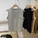 Classic Versatile Stretchy Slim-fit Short Round-neck Sleeveless Women's T-shirt, Stylish And Fashionable Tank Top_ecoleips.com