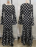 Elegant Ladies Dress Fashionable Trumpet Sleeves Polka Dot Decoration Cascading Ruffle Hem Sexy Fishtail Ladies Evening Dress_ecoleips.com