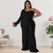 Women's Clothing Plus Size Women's Asymmetrical Jumpsuit Long Sleeve For Formal & Casual For Women Long Sleeved Collared Dress_ecoleips.com