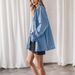 Women's Clothing Lapel Denim Jacket Blue Large Pocket Loose Casual Shirt_ecoleips.com