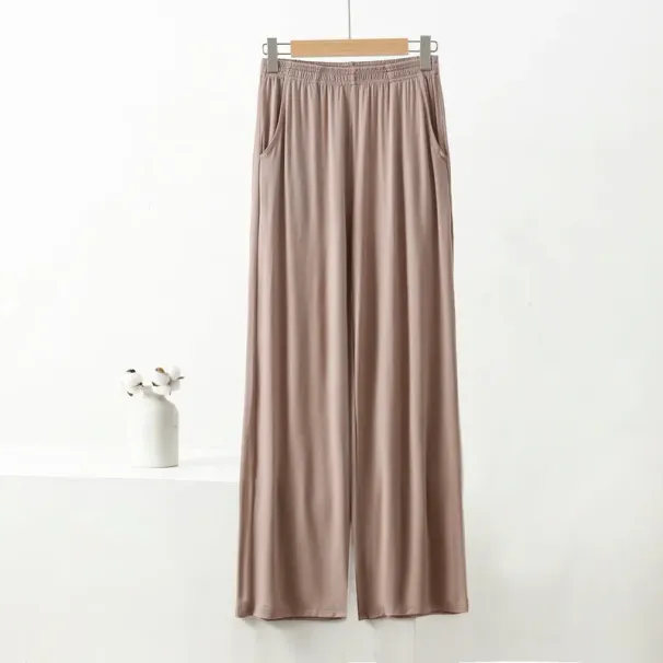 Modal Cotton Home Pants With Big Pocket For Women's Spring And Summer Long Sleepwear Pants Loose Size Casual Pajama Pants_ecoleips.com