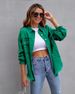 K New Solid Color Mid Length Long Sleeved Denim Jacket With Holes, European And American Style Jacket For Women_ecoleips.com