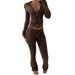 Women's Clothing Women's Casual Slim Fit Trousers European American Style Color Block Waistband Patchwork Flared Sweatshirt Hot Girl Pants_ecoleips.com