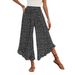 Flowy High-Waisted Wide Leg Pants With Dots - Tied Waist For A Flattering Silhouette, Comfortable & Breathable (Navy, Royal Blue, Black, Green)_ecoleips.com