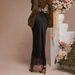Women's Clothing Elegant High-End Satin Midi Skirt For Women With Lace Trim For Formal & Casual For Women_ecoleips.com